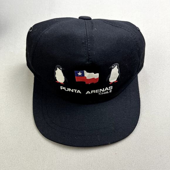 Vintage Penguin Hat Cap Snapback Youth Black Punta Arenas Chile Animals Nature - Picture 2 of 6